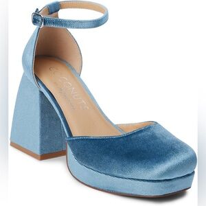 Coconuts by Matisse Misha Velvet Women's Blue Platform Heel